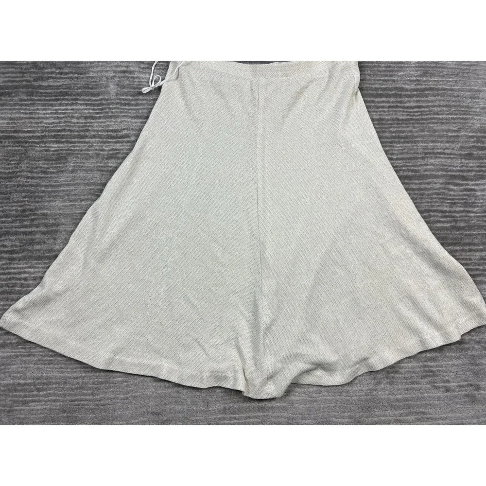 Robbie Sport Skirt Womens Large Beige Gold‎ Metallic Midi Pull On